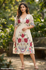 Indian Embroidered Floral Dress