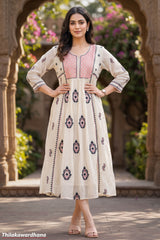 Indian Embroidered Floral Dress