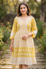 Indian Embroidered Floral Dress