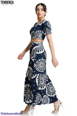 Tendenza Tiered Printed Skirt