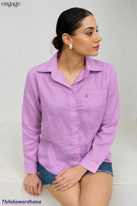 Engage Long Sleeve Linen Top