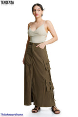 Tendenza Front Slit Cargo Skirt