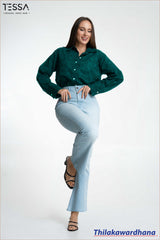 TESSA StripeFlex Wide Pant – Vintage Blue