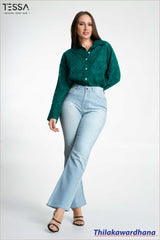 TESSA StripeFlex Wide Pant – Vintage Blue