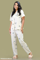 Printed 3pcs Pijama Kit - Free Size