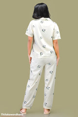 Printed 3pcs Pijama Kit - Free Size