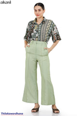 Akasi High Waist Seam Detailed Pant