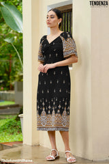 Tendenza Elegant Ethinic Flare Sleeve Dress