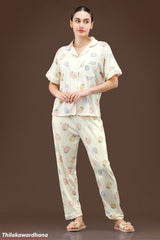 Printed 2pcs Pijama Kit - Free Size