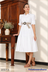 Aura Belted Midi Shirt Dress