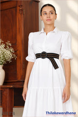 Aura Belted Midi Shirt Dress