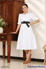 Aura Belted Midi Shirt Dress