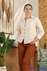 Engage Long Sleeve Linen Top