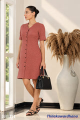 Aura Textured Button Dress