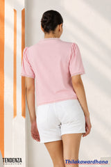 Tendenza Floral Embroidered Tie Up Top