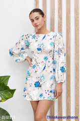 Aura Strappy Back Floral Printed Dress