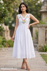 Aura Floral Grace Embroidered Midi Dress