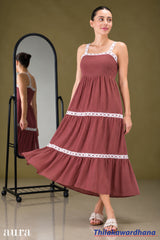 Aura Strappy Lace Detailed Midi Dress