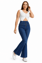 High Rise Mid Washed Boot Cut Jean
