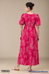 Tendenza Puff Sleeve Maxi Dress