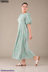 Tendenza Puff Sleeve Maxi Dress