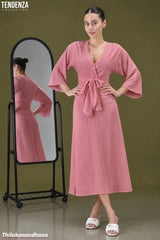 Tendenza Waist Knot Elegant Maxi Dress