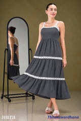 Aura Strappy Lace Detailed Midi Dress