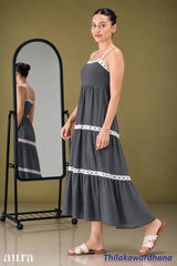 Aura Strappy Lace Detailed Midi Dress