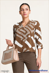Engage Abstract Printed Top