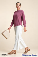 Tendenza Bishop Sleeve Workwear Top