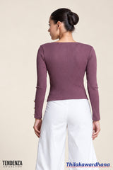 Tendenza Scoop neckline Long Sleeve Top