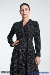 Tendenza Shawl Collar Wrap Maxi Dress
