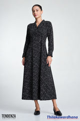 Tendenza Shawl Collar Wrap Maxi Dress