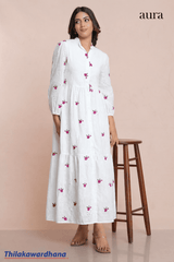 Aura Charming Embroidered White Dress