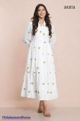 Aura Charming Embroidered White Dress