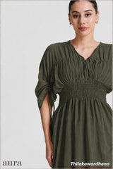 Aura Ruched Sleeve Smocked Dress