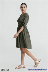 Aura Ruched Sleeve Smocked Dress
