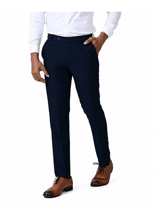Vantage Blue 4 way Stretch Formal Trouser - Navy