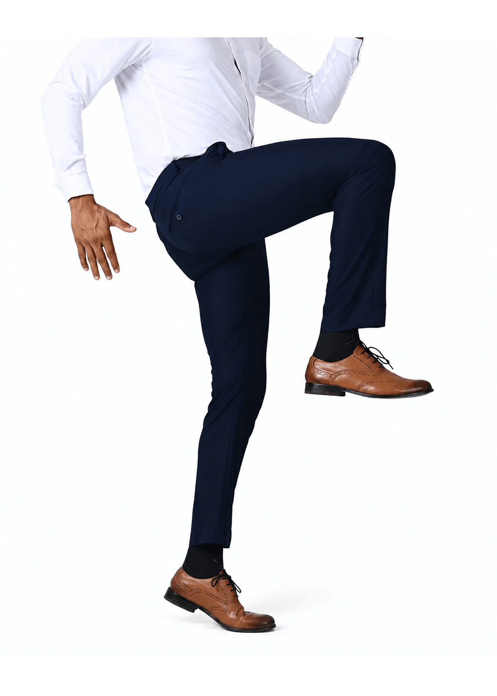 Vantage Blue 4 way Stretch Formal Trouser - Navy