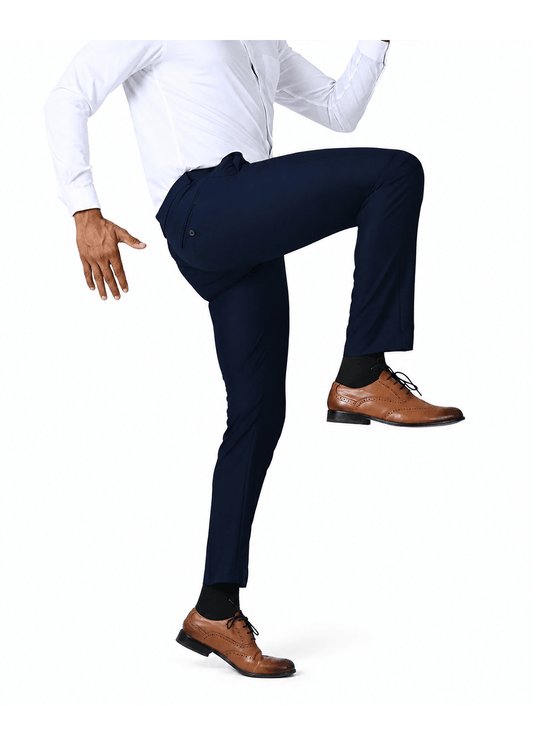 Vantage Blue 4 way Stretch Formal Trouser - Navy