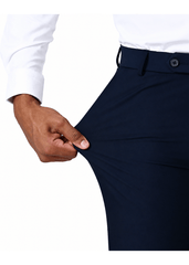 Vantage Blue 4 way Stretch Formal Trouser - Navy