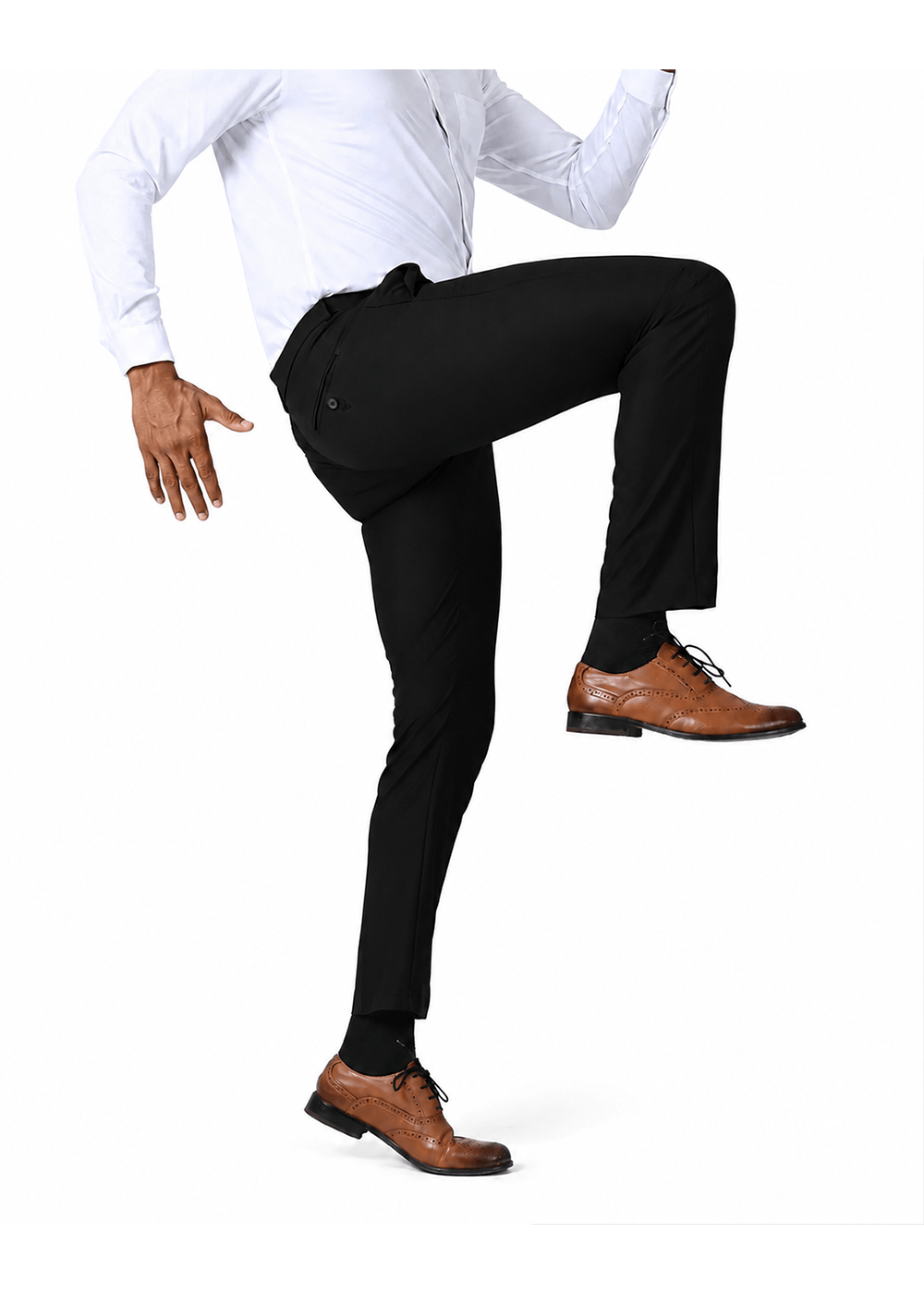 Vantage Blue 4 way Stretch Formal Trouser - Black