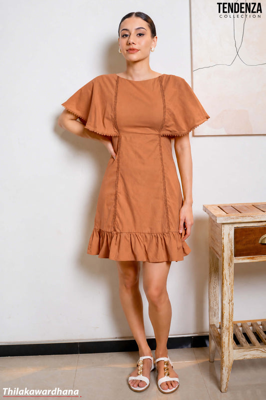 Tendenza Flutter Sleeve Mini Dress