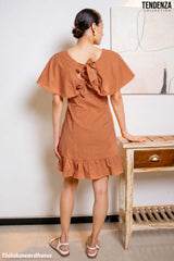 Tendenza Flutter Sleeve Mini Dress