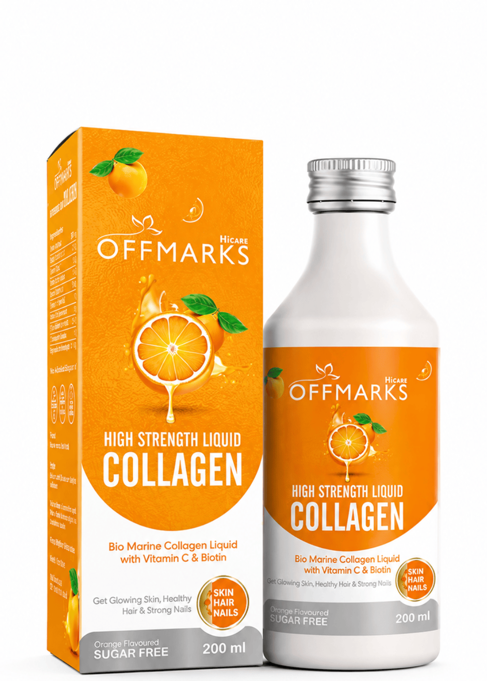 Offmarks High Strength Liquid Collagen - 200ml (Orange Flavored)