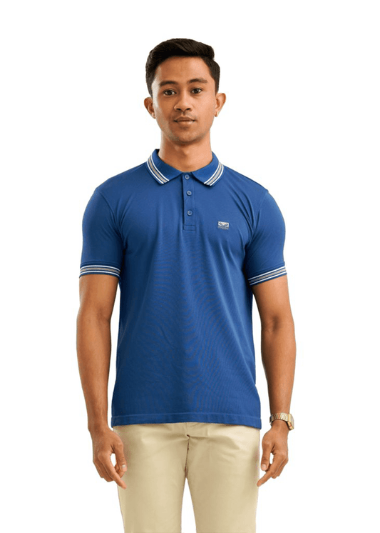 Moose Men’s Solid Seamless Polo T-Shirt – Yale Blue