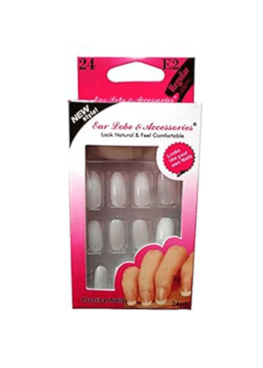 French Round Nails (White) - 12pcs