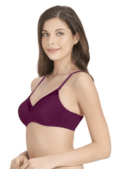 Amante Satin Edge Non Wired Bra - Plum Caspia