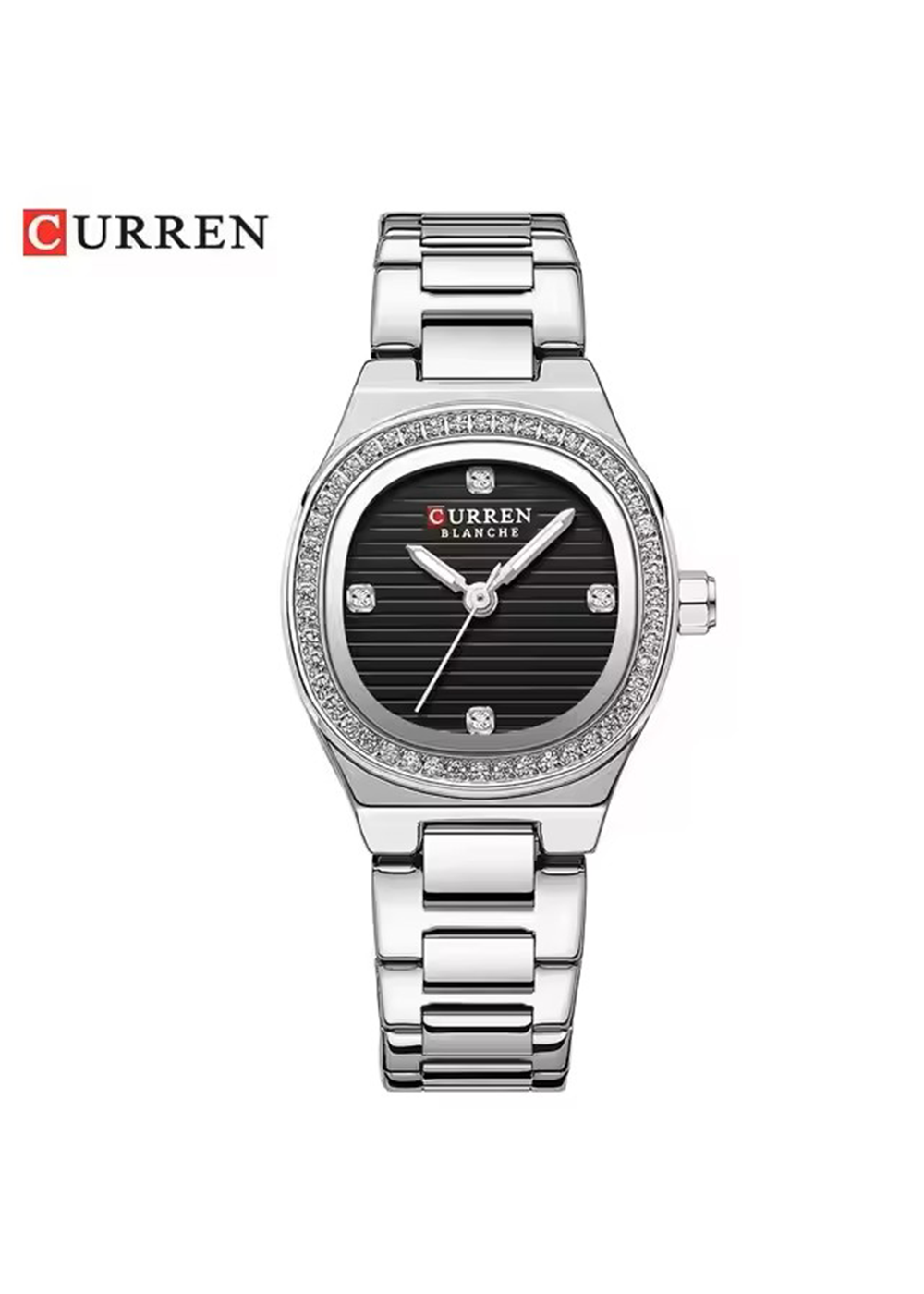 Curren Silver Color Black Dial Women's Watch