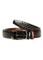 Leather Menswear Belt - Black Brown